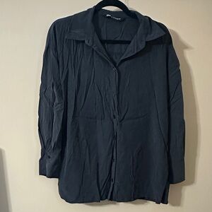 Elegant Black Button-Down Shirt for Women